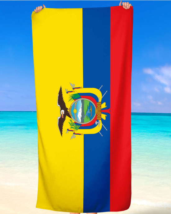 Ecuador Flag Beach Towel
