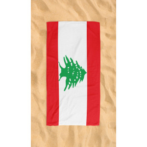 Lebanon Flag Beach Towel   Microfiber & Cotton Mix