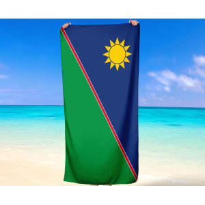 Namibia Flag Dual-Layer Beach Towel Microfiber & Cotton