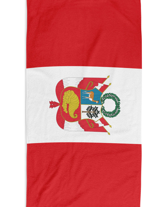 Peru Flag Microfiber & Cotton Beach Towel