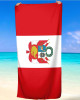 Peru Flag Microfiber & Cotton Beach Towel