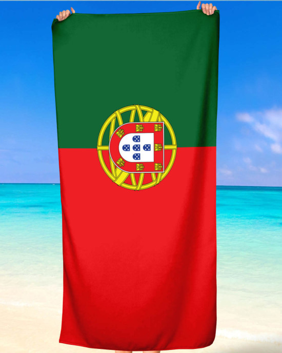 Portugal Flag Microfiber & Cotton Beach Towel