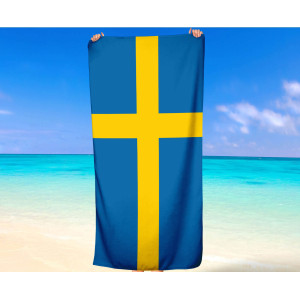 Sweden Flag  Beach Towel Microfiber & Cotton 