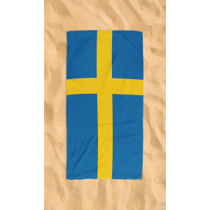 Sweden Flag  Beach Towel Microfiber & Cotton 