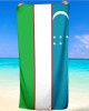 Uzbekistan Flag  Beach Towel Microfiber & Cotton 