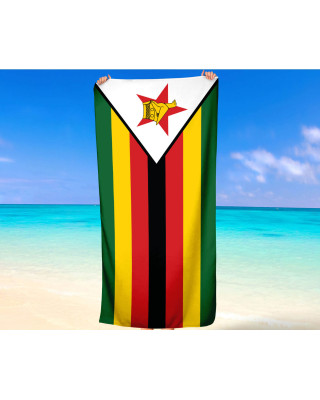 Zimbabwe Flag  Beach Towel Microfiber & Cotton 