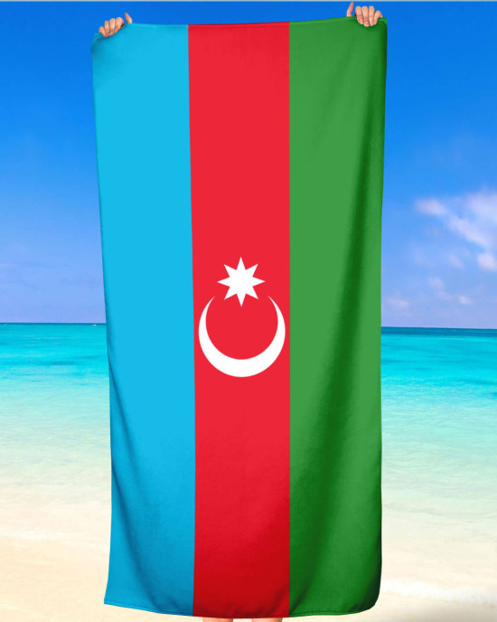Azerbaijan Flag Beach Towel