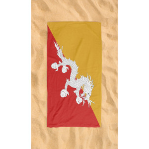 Bhutan Flag Beach Towel