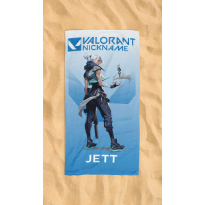 Valorant Jett Beach Towel – Custom Name