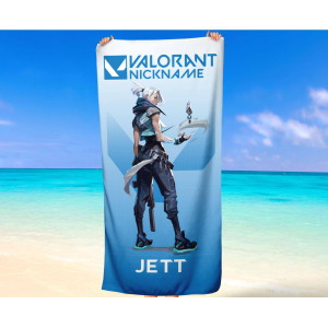 Valorant Jett Beach Towel – Custom Name