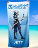 Valorant Jett Beach Towel – Custom Name