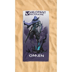 Valorant Omen Personalised Beach Towel – Custom Name