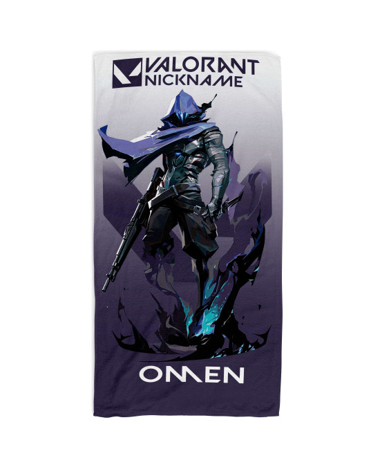 Valorant Omen Personalised Beach Towel – Custom Name
