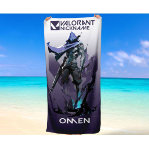 Valorant Omen Personalised Beach Towel – Custom Name