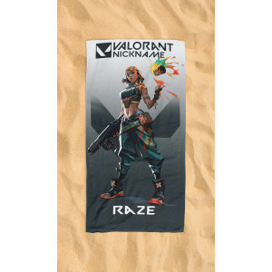 Valorant Raze Personalised Beach Towel – Custom Name