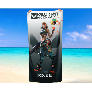 Valorant Raze Personalised Beach Towel – Custom Name
