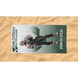Valorant Deadlock Personalised Beach Towel – Custom Name