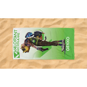 Valorant Gekko Personalised Beach Towel – Custom Name
