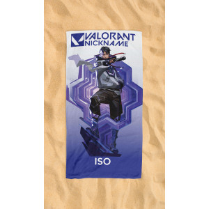 Valorant Iso Personalized Beach Towel – Custom Name