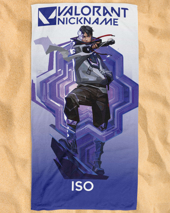 Valorant Iso Personalized Beach Towel – Custom Name