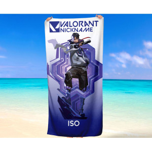 Valorant Iso Personalized Beach Towel – Custom Name