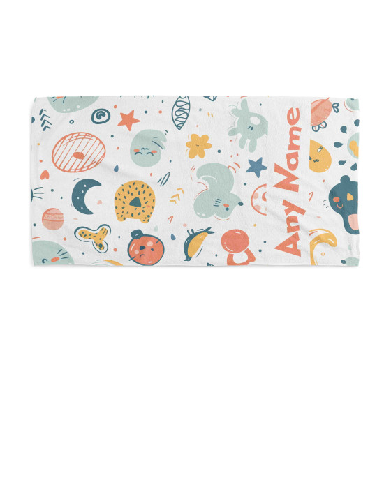 Kids Baby Beach Towel – Personalised Custom Name
