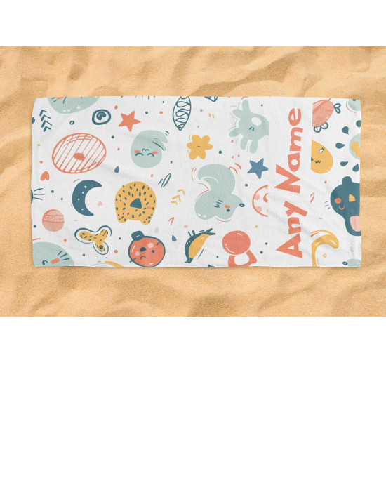 Kids Baby Beach Towel – Personalised Custom Name