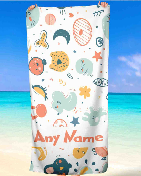 Kids Baby Beach Towel – Personalised Custom Name
