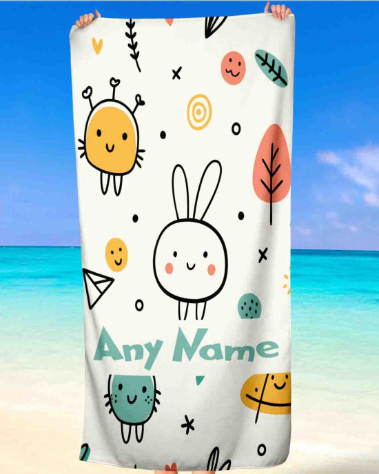 Kids Baby Beach Towel – Personalised with Custom Name