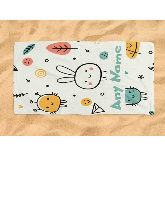 Kids Baby Beach Towel – Personalised with Custom Name