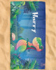 Personalized Dinosaur Dino T-Rex Kids Custom Name Beach Towel Microfiber & Cotton