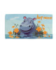 Kids Hippo Beach Towel Personalised Design with Custom Name Boys & Girls
