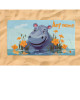 Kids Hippo Beach Towel Personalised Design with Custom Name Boys & Girls