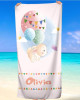 Personalized Baby Custom Name Beach Towel - Rabbit Edition
