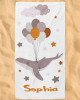 Personalized Baby Beach Towel - Custom Name Kids Whale