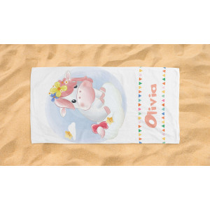 Personalized Baby Beach Towel Custom Name Microfiber & Cotton