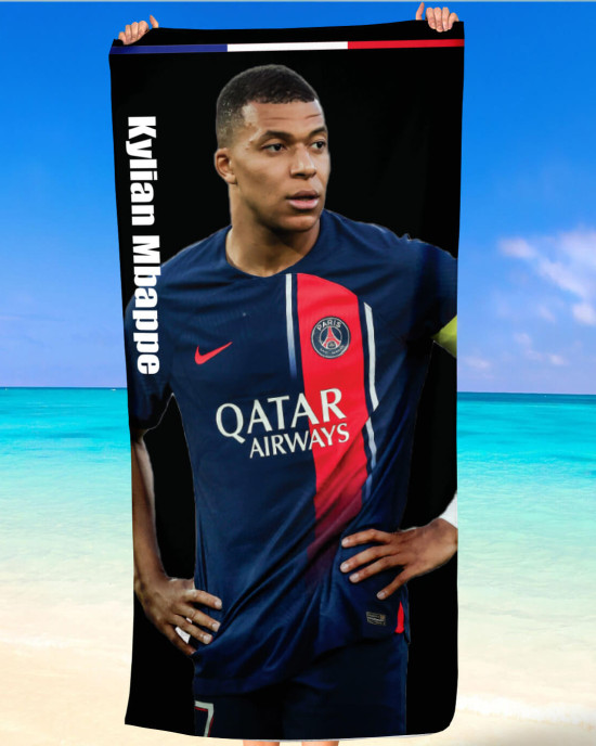 Kylian Mbappé Paris Saint-Germain FC Beach Towel