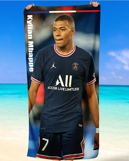 Kylian Mbappé Paris Saint-Germain Beach Towel