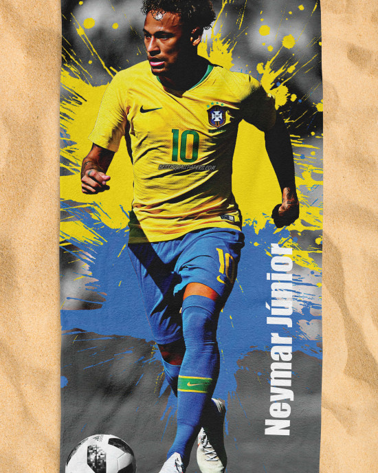 Neymar Jr Brazil National Team Gift Beach Towel