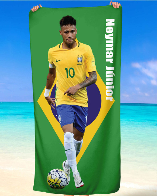 Neymar Jr Brazil National Team Beach Towel