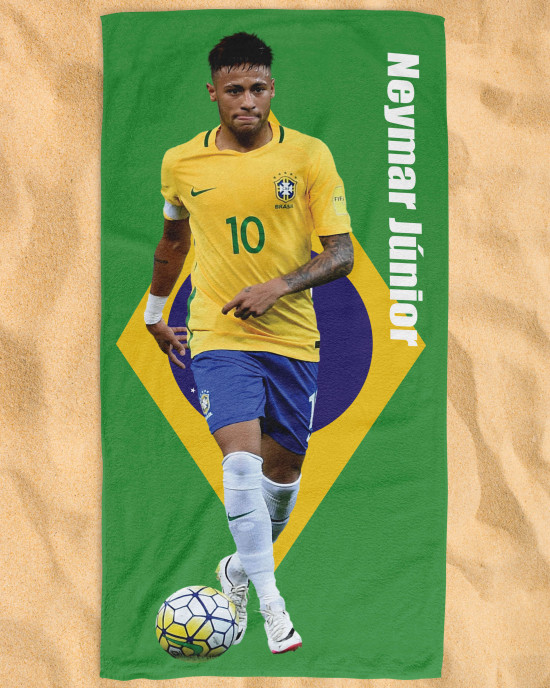 Neymar Jr Brazil National Team Beach Towel