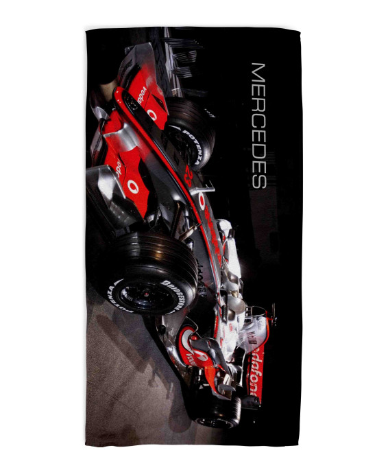 Mercedes Vodafone F1 Car Beach Towel – Classic Formula 1 Racing Design 