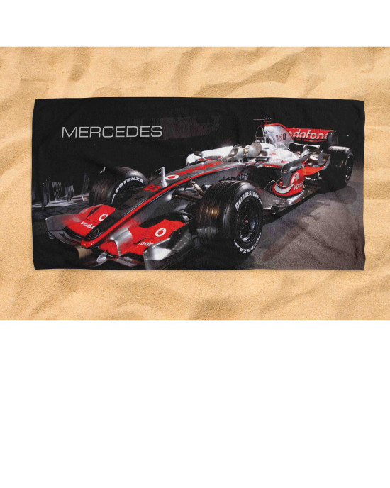 Mercedes Vodafone F1 Car Beach Towel – Classic Formula 1 Racing Design 