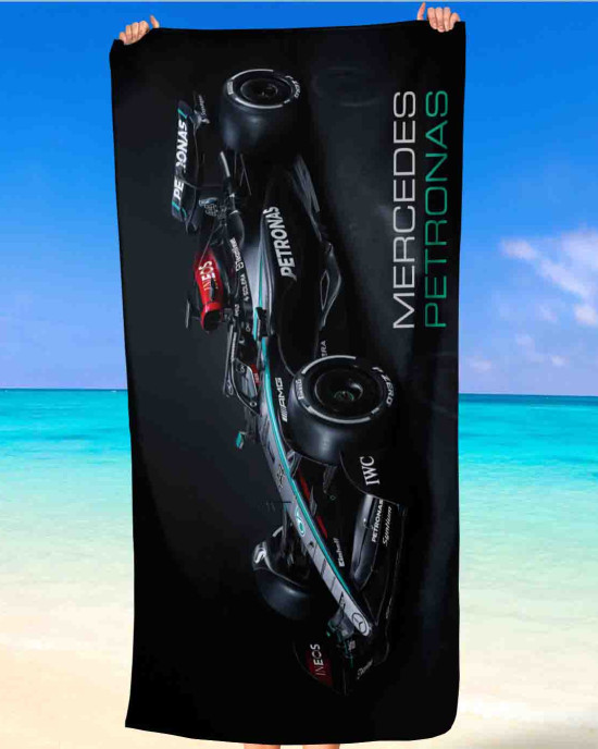 Mercedes F1 Car Beach Towel – Formula 1 Racing Fan 