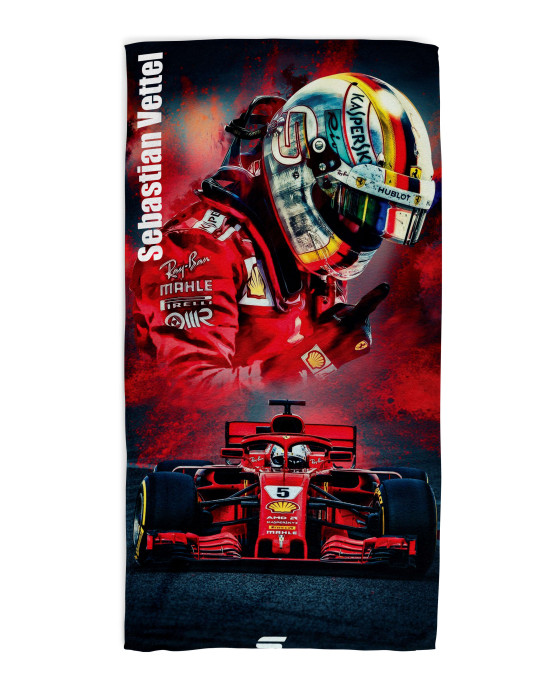 Sebastian Vettel Scuderia Ferrari F1 Quick Dry Beach Towel