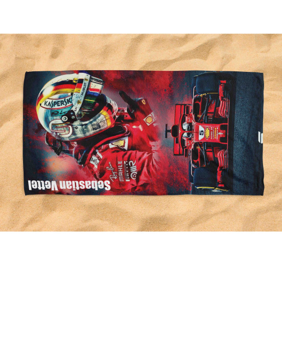 Sebastian Vettel Scuderia Ferrari F1 Quick Dry Beach Towel