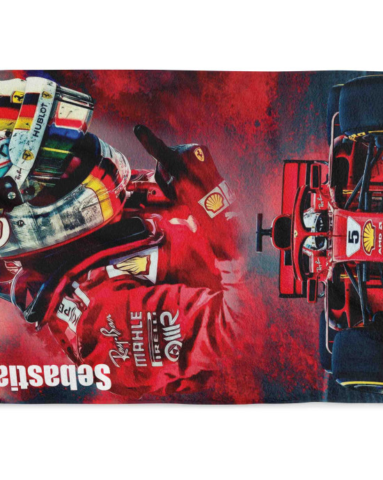 Sebastian Vettel Scuderia Ferrari F1 Quick Dry Beach Towel