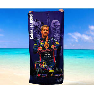 Sebastian Vettel 4x World Champion Red Bull F1 Quick Dry Beach Towel