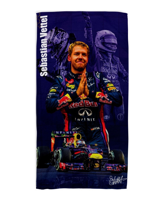 Sebastian Vettel 4x World Champion Red Bull F1 Quick Dry Beach Towel
