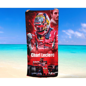Charl Leclerc F1 Ferrari Beach Towel